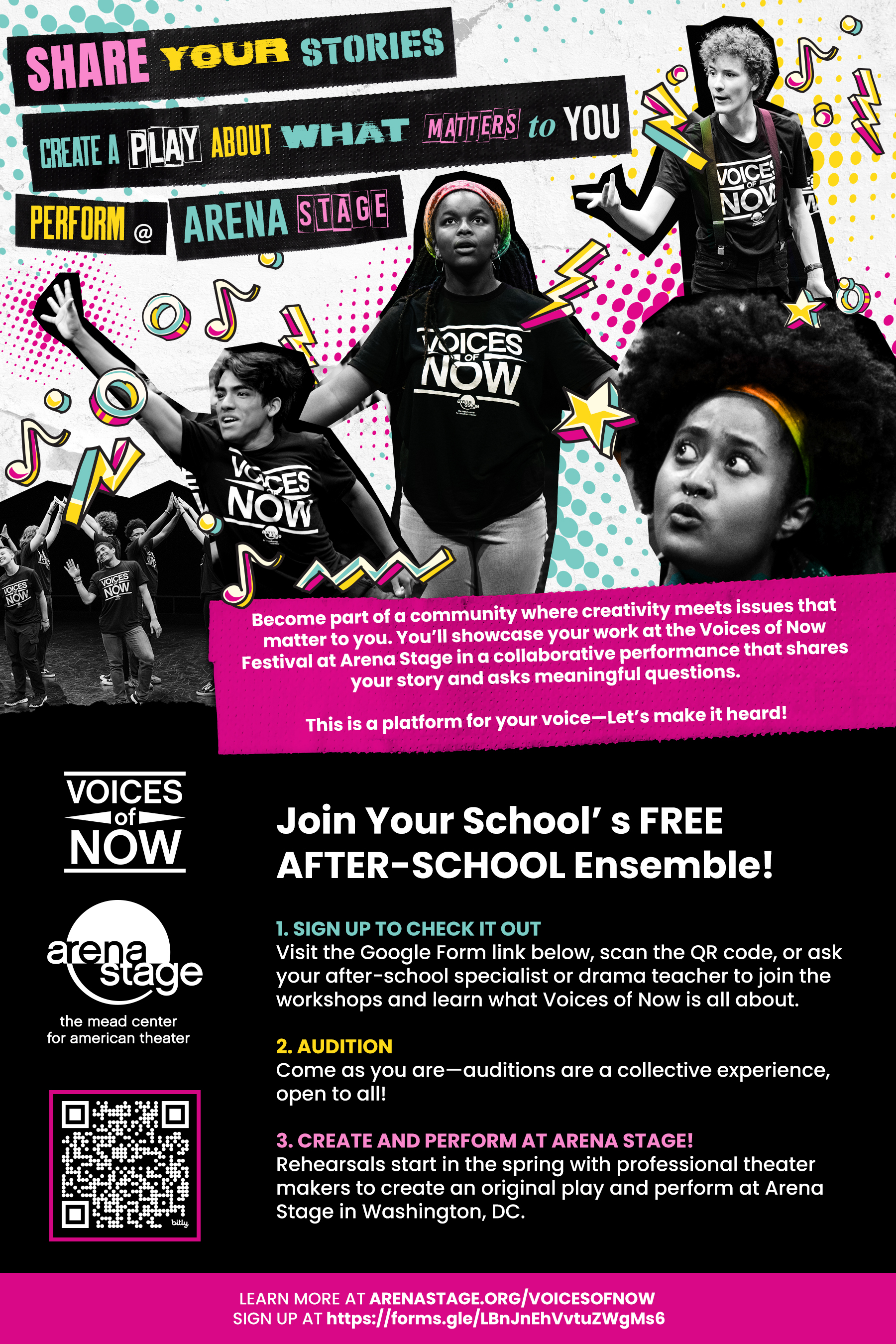 flyer promoting Voices of Now program